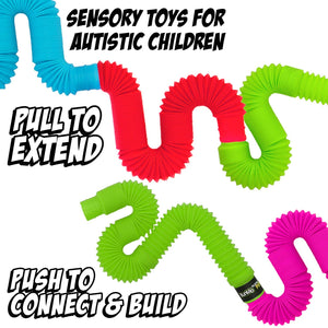 Sensory Pop Tubes - Fine Motor Skills Toy (8 pack)